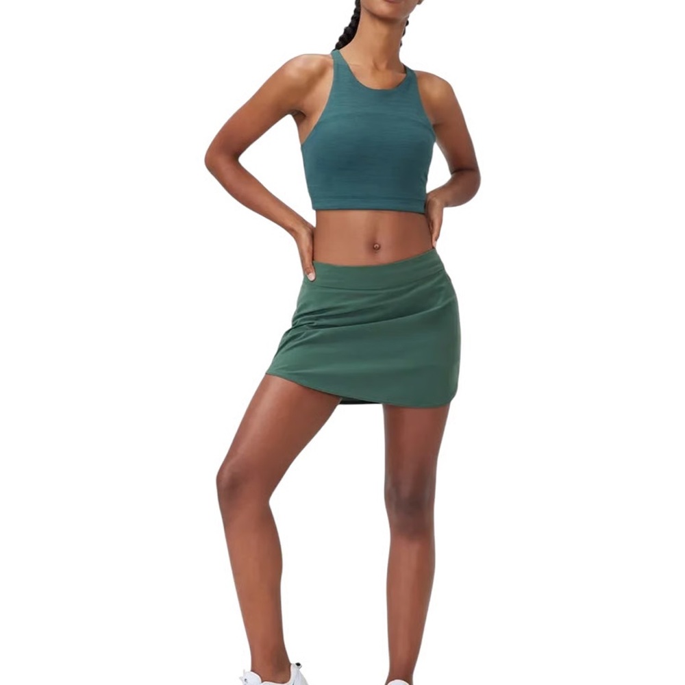 Outdoor Voices Dark Green Athletic Skort Skirt Built-In Shorts Size XS